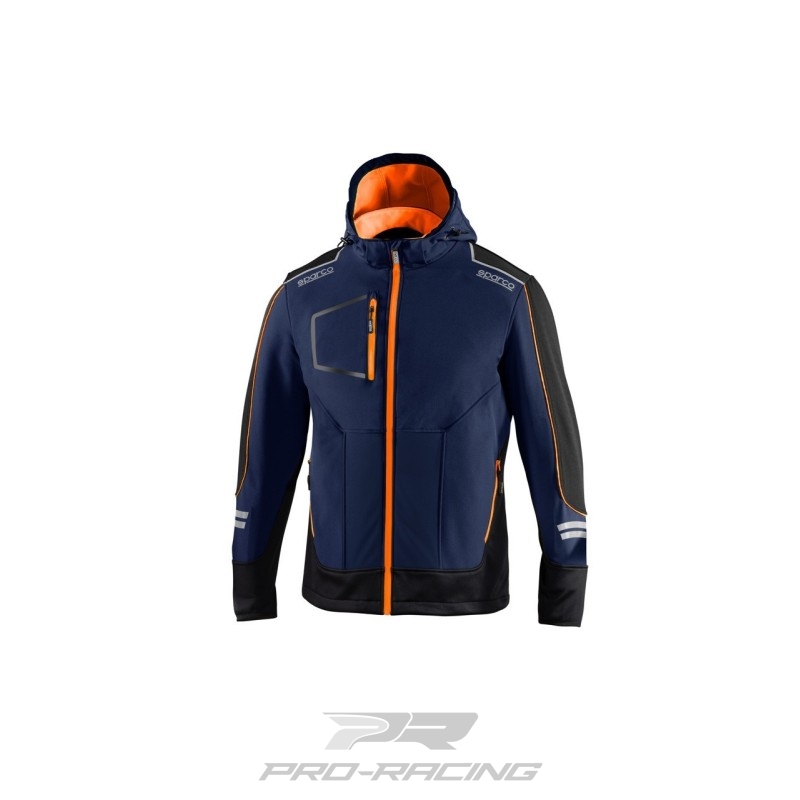 Sparco Tech Soft Shell DONKERBLAUW/ORANJE