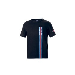 Sparco T-shirt Big Stripes Martini Racing ZWART