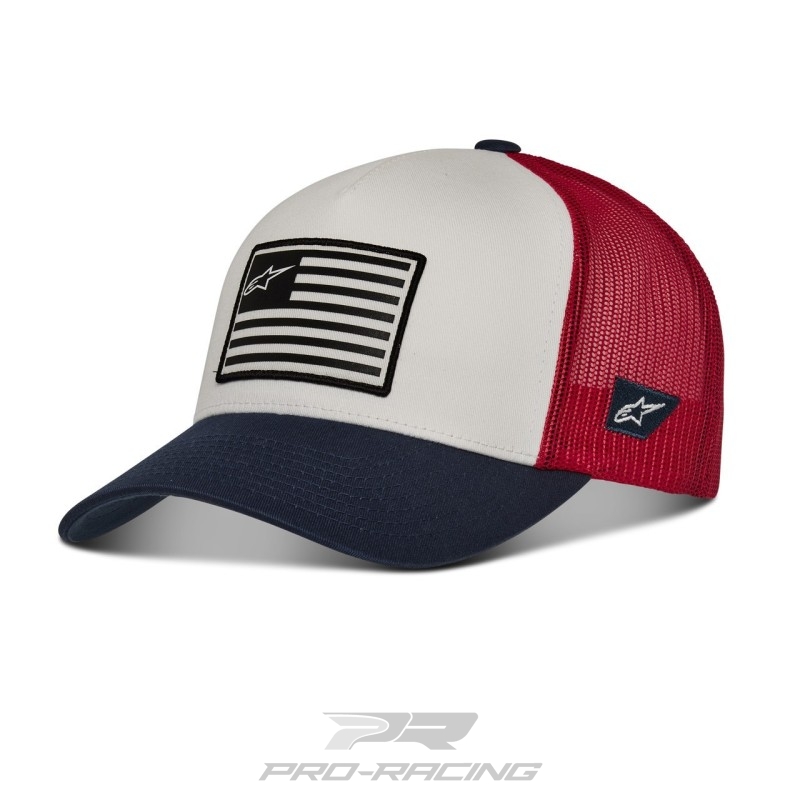 Alpinestars Flag Snapback pet WIT/DONKERBLAUW/ROOD