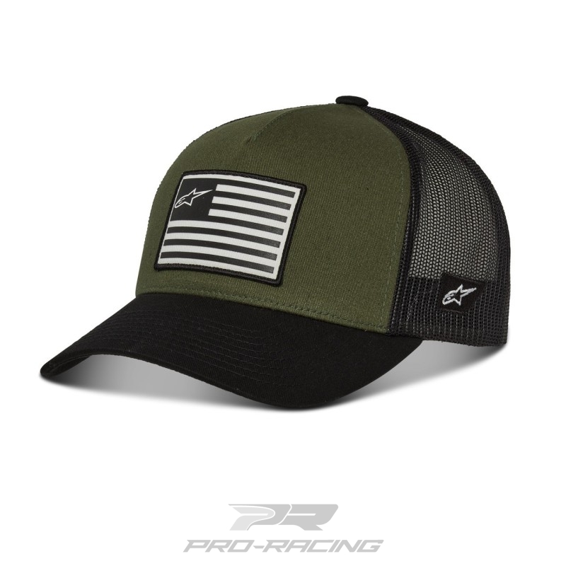 Alpinestars Flag Snapback pet DONKERGROEN/ZWART