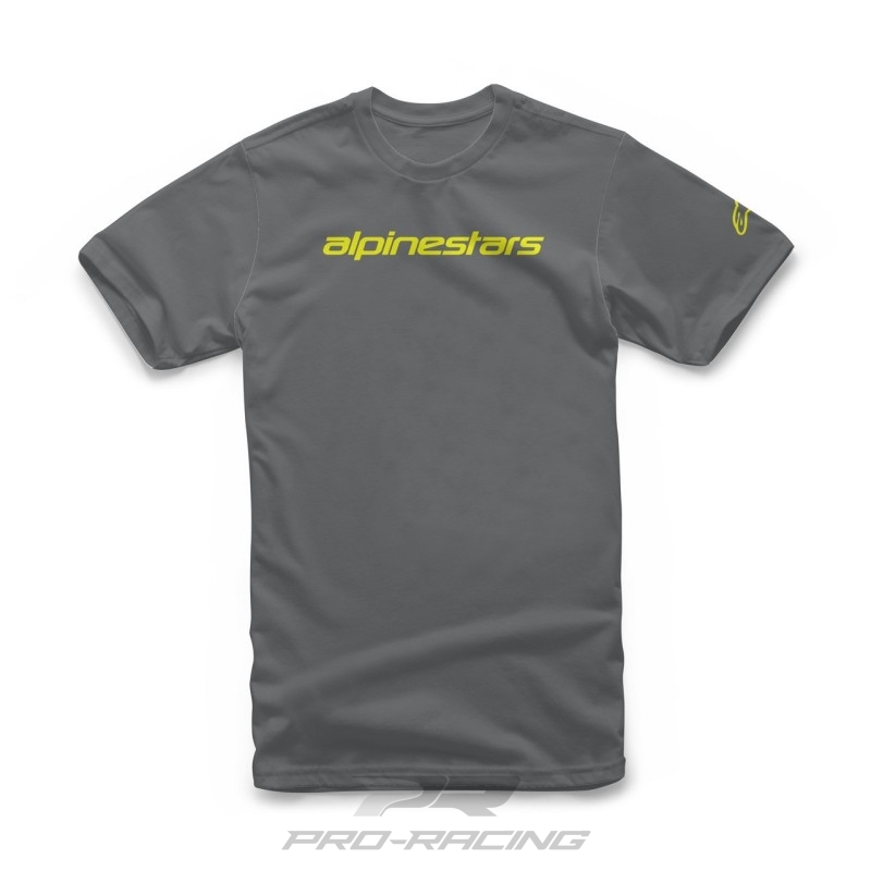 Alpinestars Linear Wordmark shirt DONKERGRIJS/FLUO GEEL