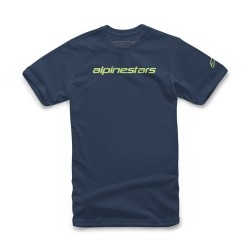Alpinestars Linear Wordmark shirt DONKERBLAUW/LIME
