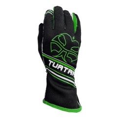 Tuatara Dominator Nomex kart- en sim handschoenen ZWART/GROEN