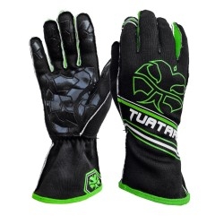 Tuatara Dominator Nomex kart- en sim handschoenen ZWART/GROEN
