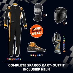 Complete Sparco kart-outfit inclusief helm