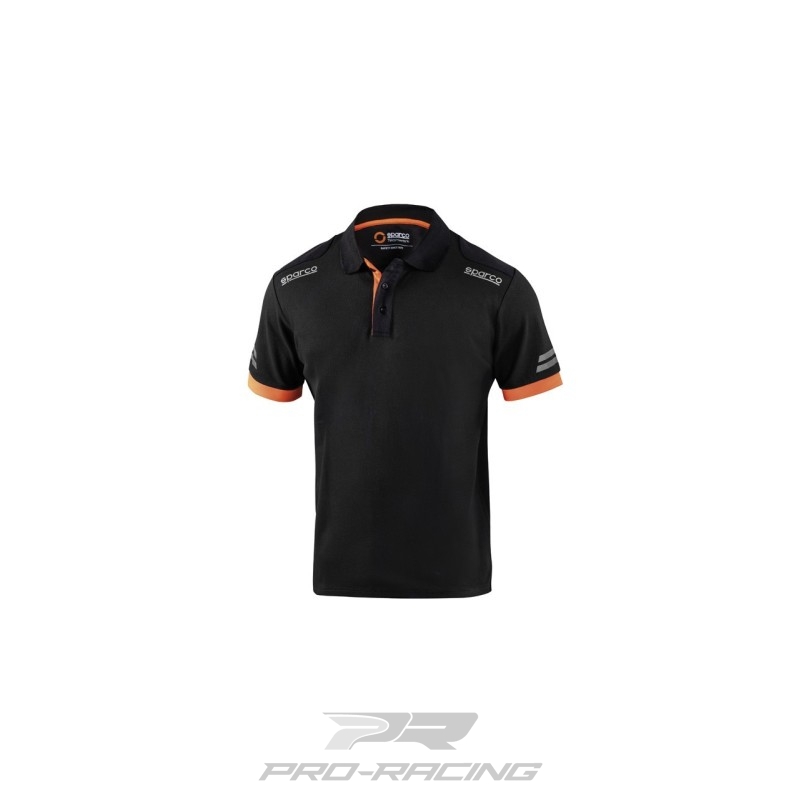 Sparco Tech Polo ZWART/ORANJE