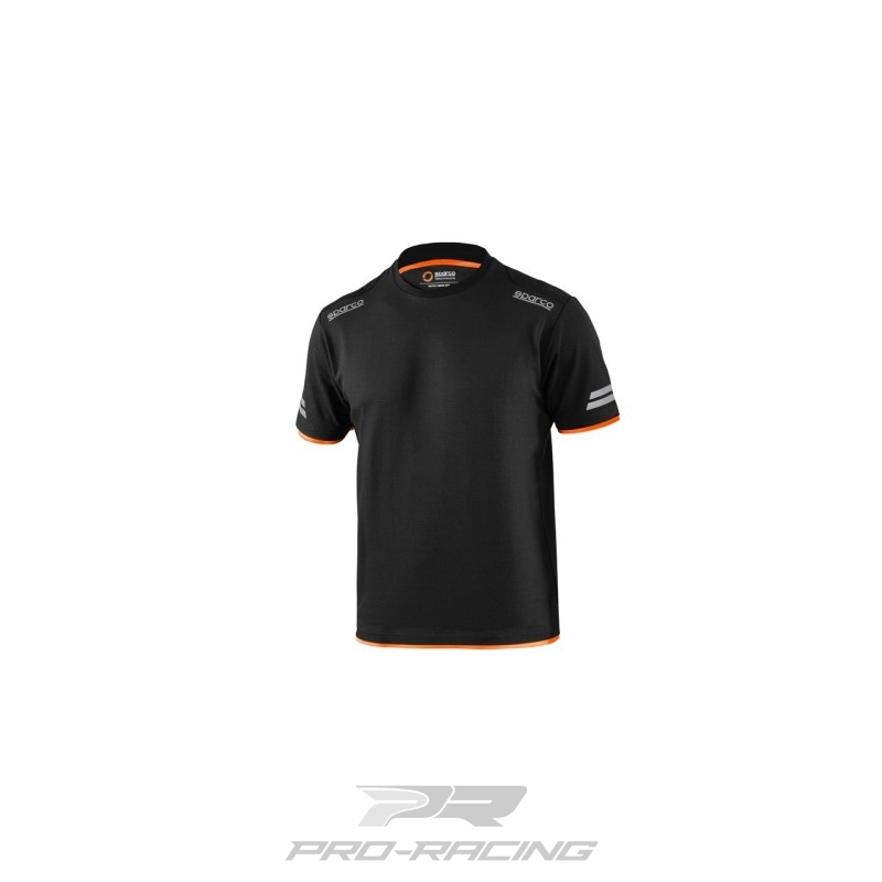 Sparco Tech T-Shirt ZWART/ORANJE