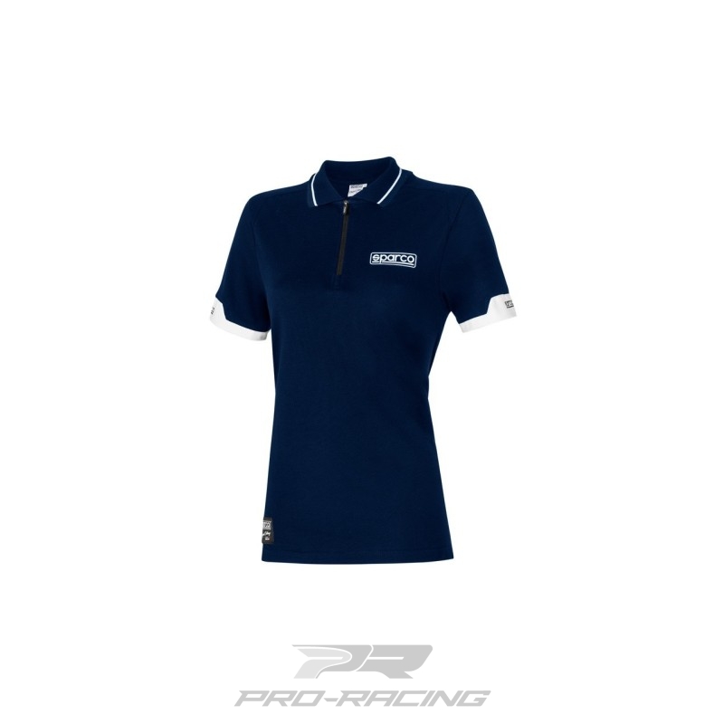 Sparco Polo Zip Lady DONKERBLAUW