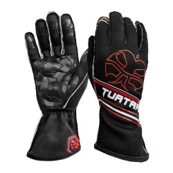 Tuatara Dominator Nomex kart- en sim handschoenen ZWART/ROOD