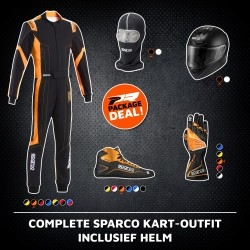 Complete Sparco kart-outfit inclusief helm