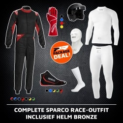 Complete Sparco race-outfit inclusief helm BRONZE
