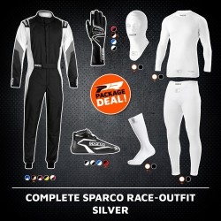 Complete Sparco race-outfit SILVER