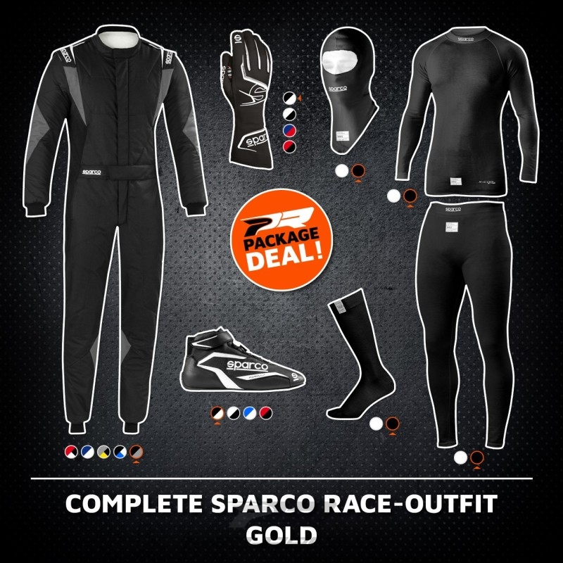 Complete Sparco race-outfit GOLD