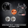 Open Face helm + Hybrid systeem (incl. clips)
