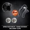Integraalhelm + HANS systeem (incl. clips)