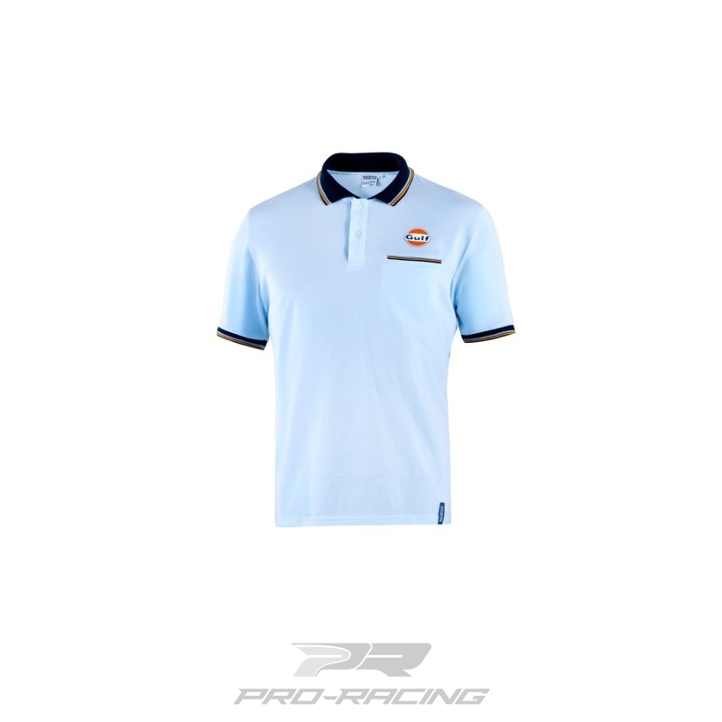 Sparco Polo Piquet Pocket Gulf LICHTBLAUW