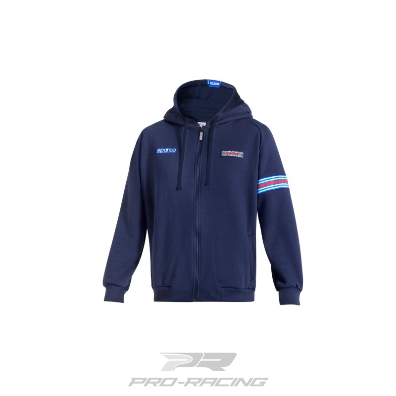 Sparco Hooded Full Zip Martini Racing DONKERBLAUW