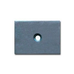 Gordel plaat 80 x 50 x 3 mm. met gelaste moer