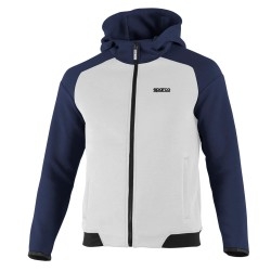 Sparco FTW Hooded Full Zip Sweatshirt WIT/DONKERBLAUW