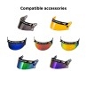 Diverse optionele vizieren: donker of amber getint en spiegelvizieren in blauw, rood, goud, groen of paars