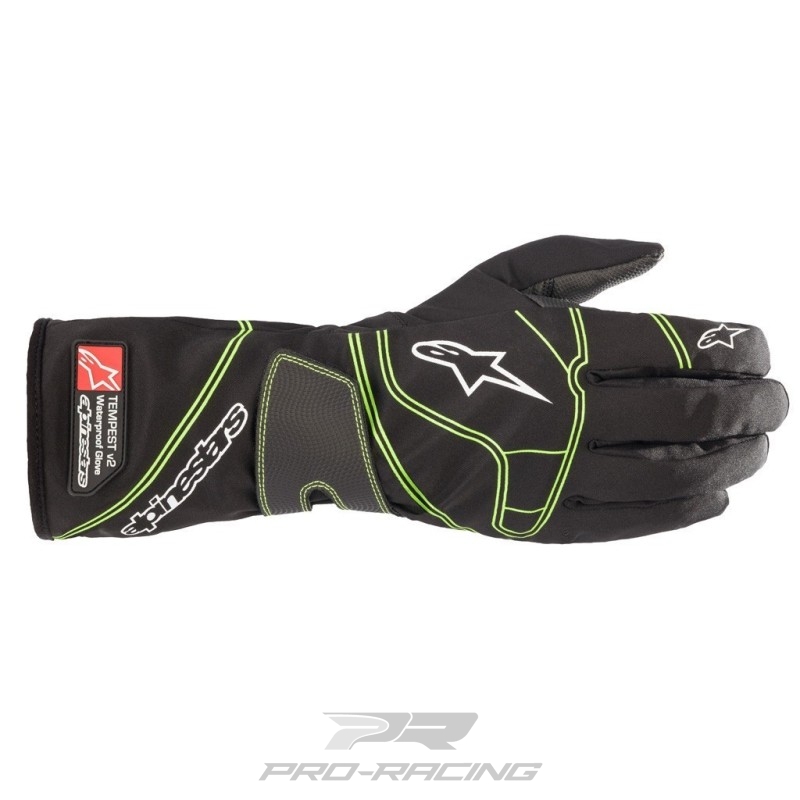 Alpinestars Tempest v2 Waterproof ZWART/FLUO GROEN