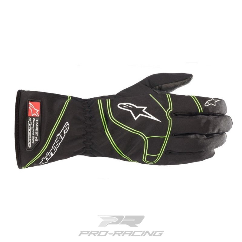 Alpinestars Tempest v2 S Waterproof (KINDERHANDSCHOEN) ZWART/FLUO GROEN