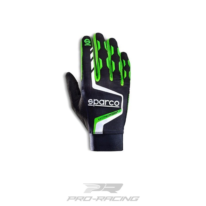 Sparco Hypergrip+ sim handschoenen ZWART/FLUO GROEN