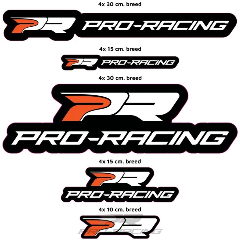 Pro-Racing sticker kit 20 stuks ZWART