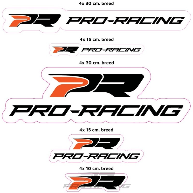 Pro-Racing sticker kit 20 stuks WIT
